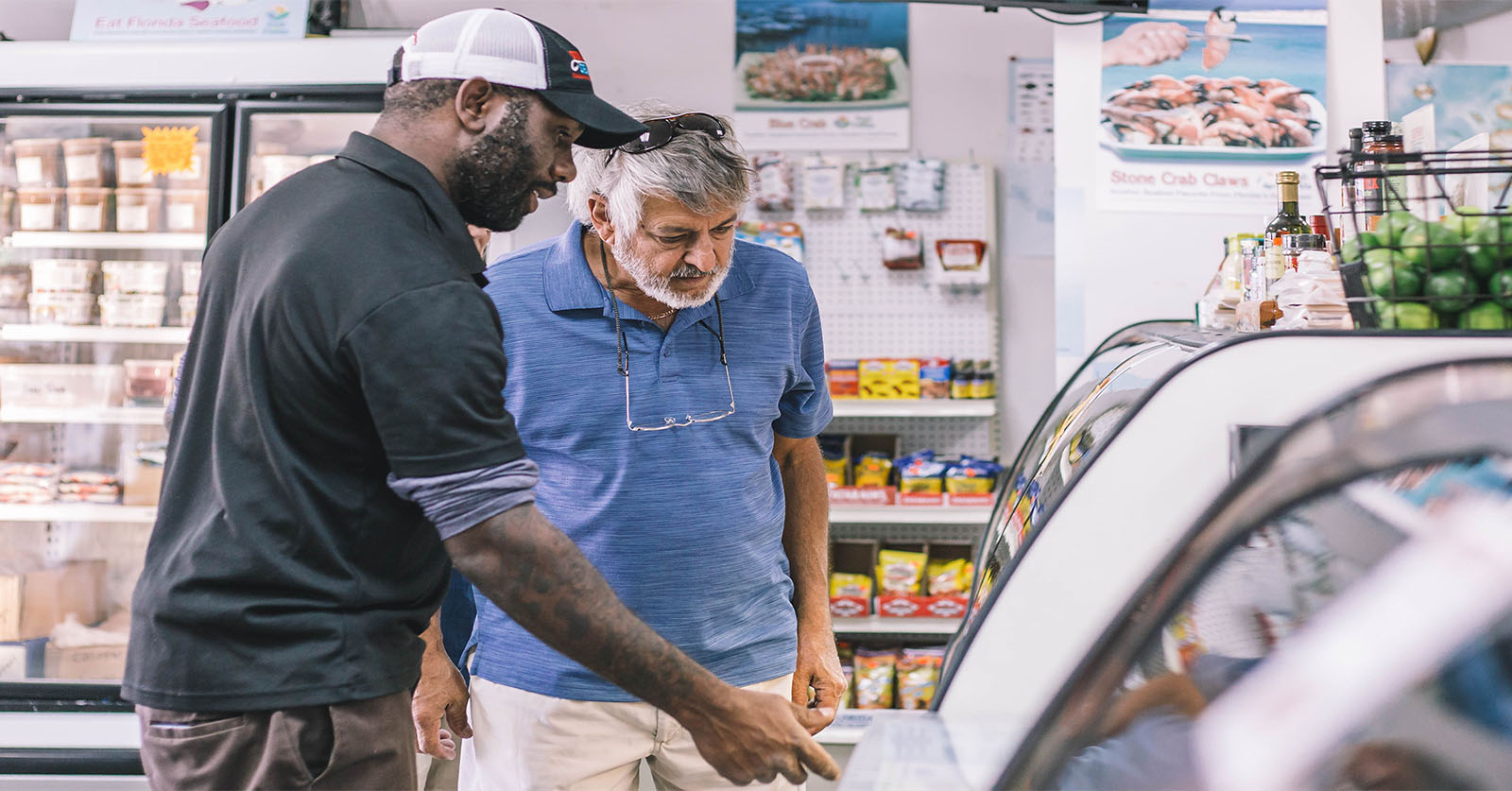 Fresh Seafood in the display case
